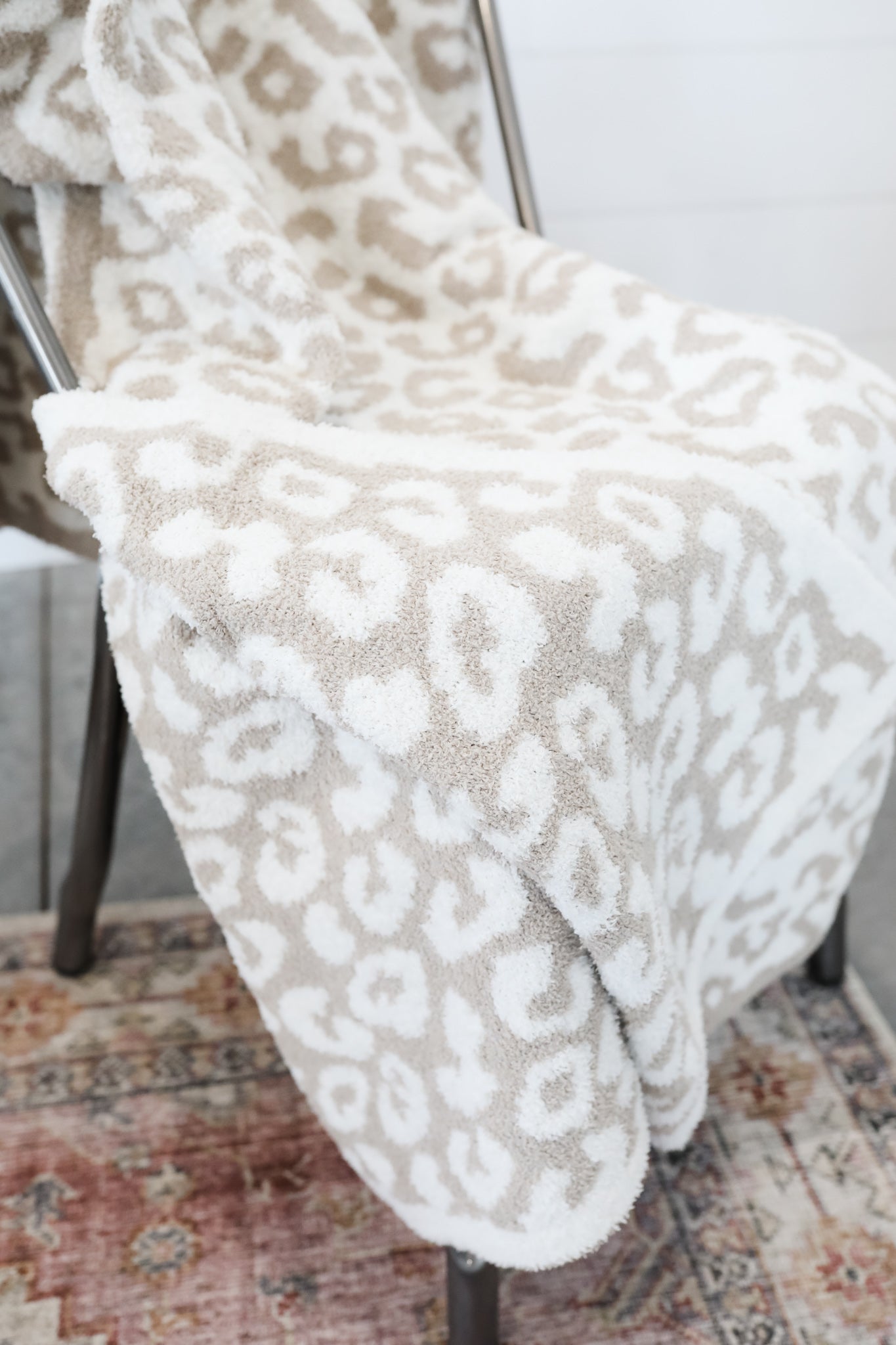 Leopard Comfy Luxe Blanket - Beige