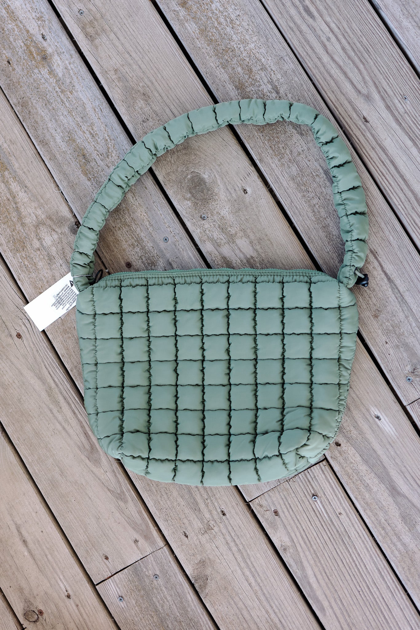 Grace Slouchy Quilted Crossbody - Wash Army