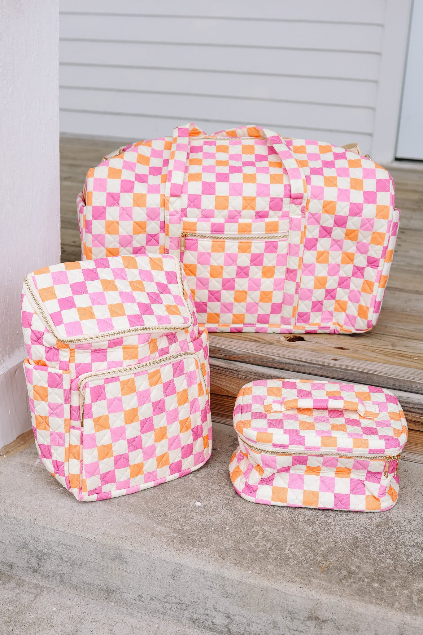 Checkered Pattern Quilted Bags