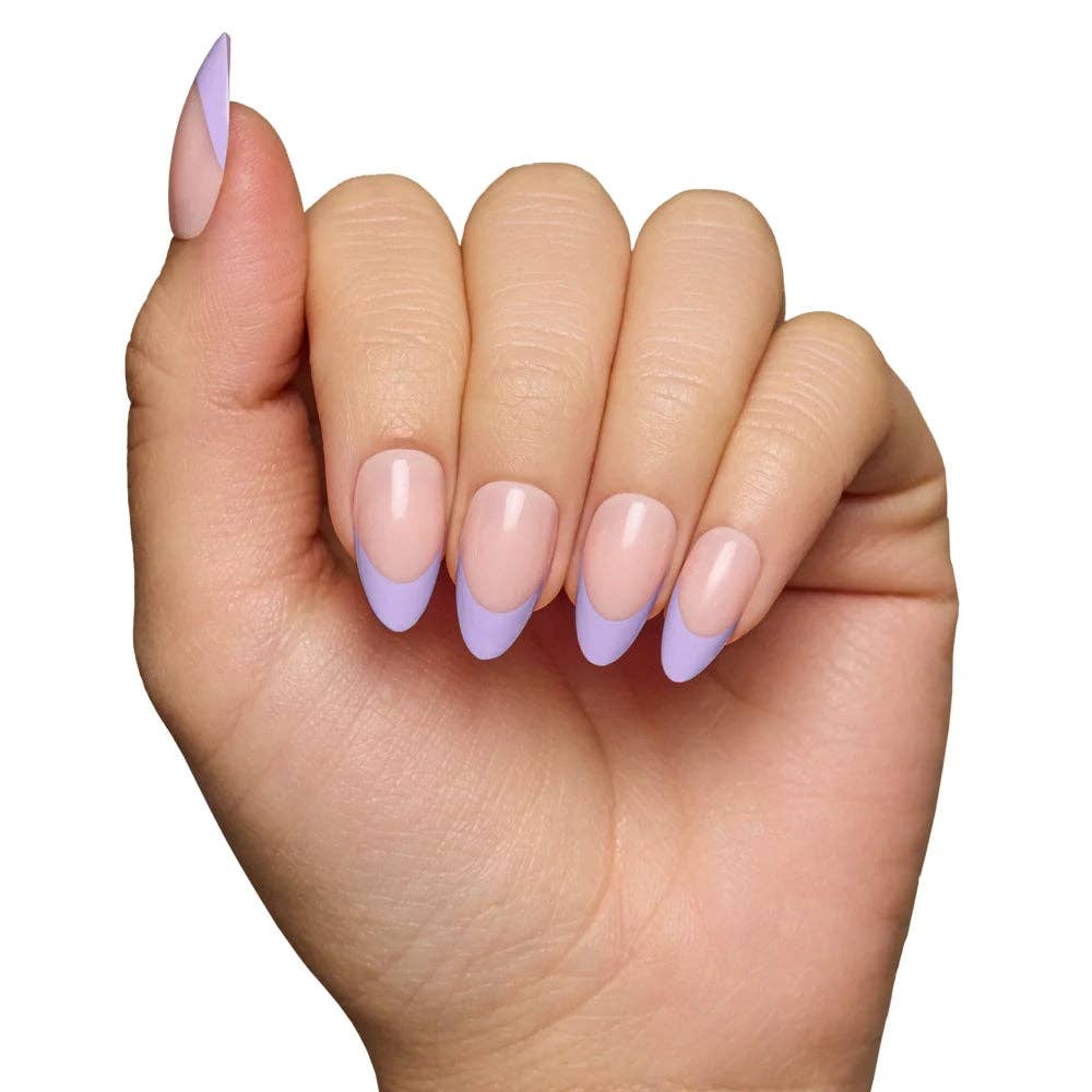 French Lilac Press-On Nails | Short Almond | Spring Purple
