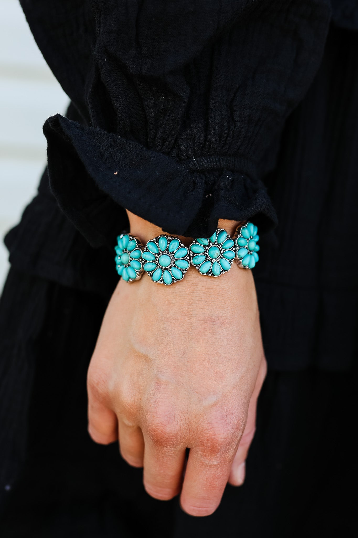 Boho Blossom Stone Bracelet - Turquoise