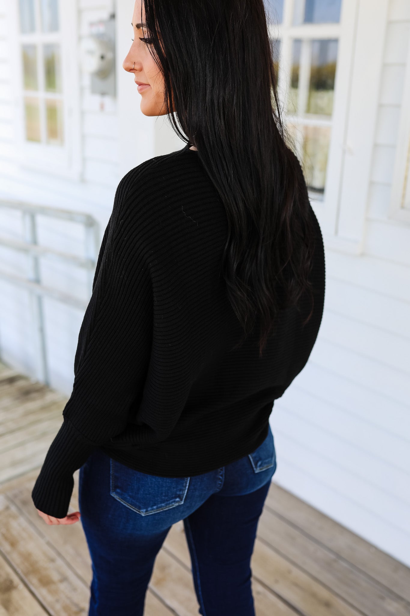 Mae Ribbed Sweater - Black