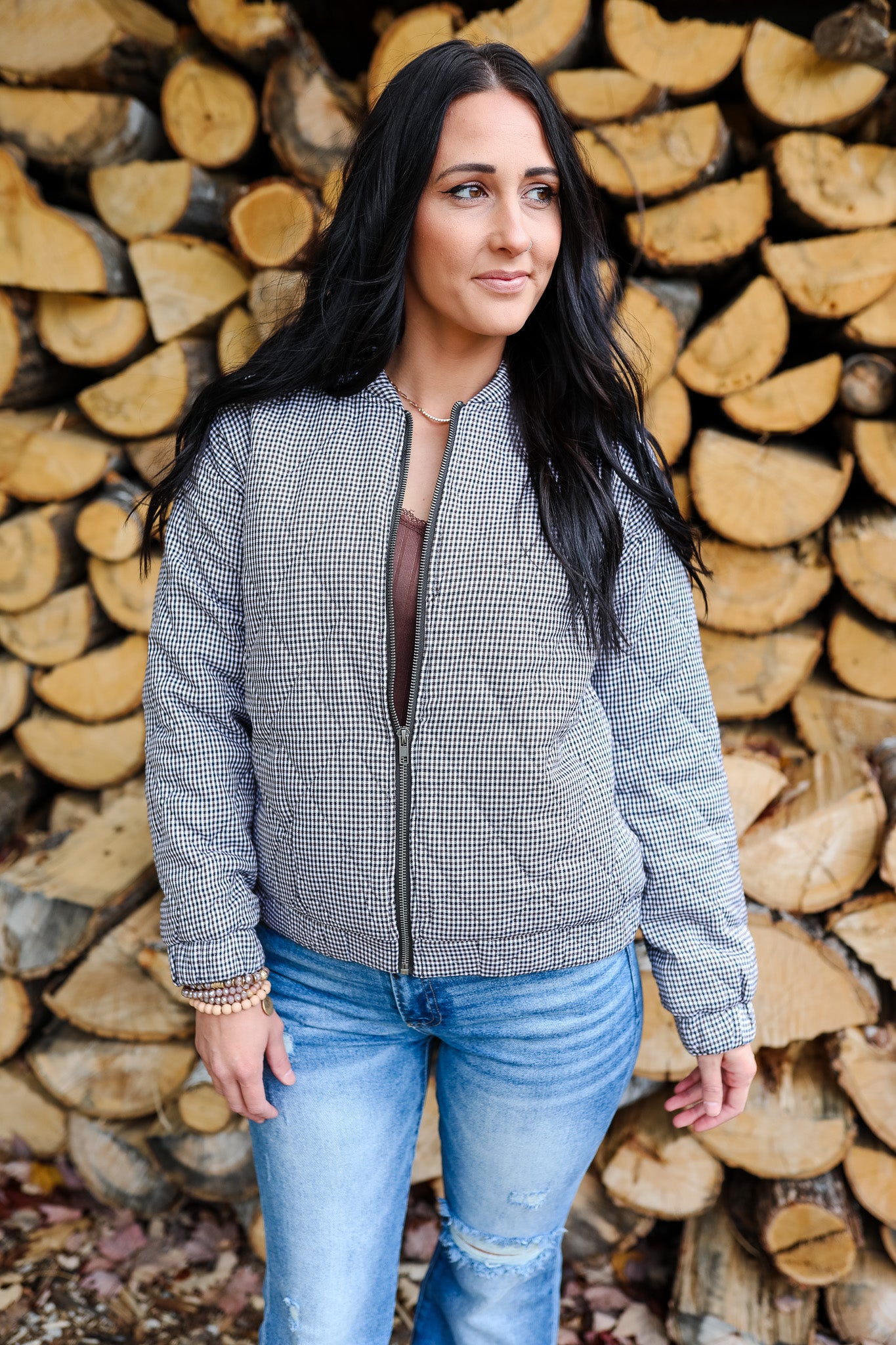 Marlowe Diamond Quilted Bomber Jacket