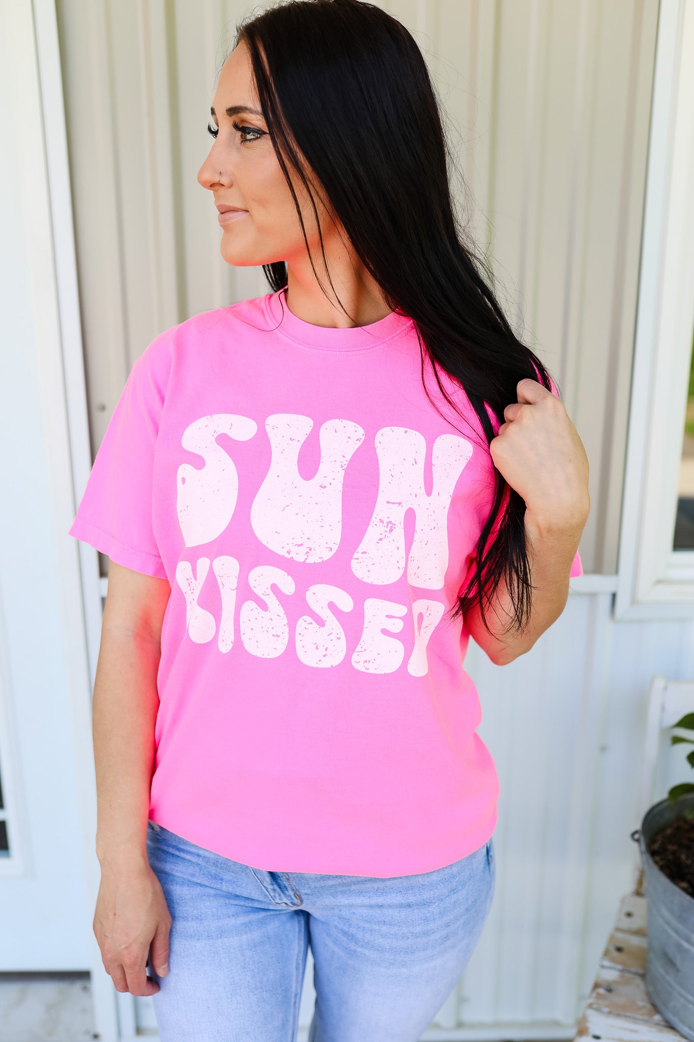 Sunkissed Graphic Tee - Neon Pink
