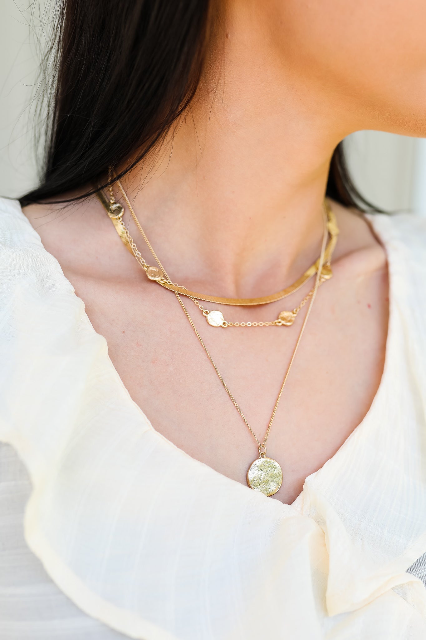 Rio Layered Chain Disc Necklace