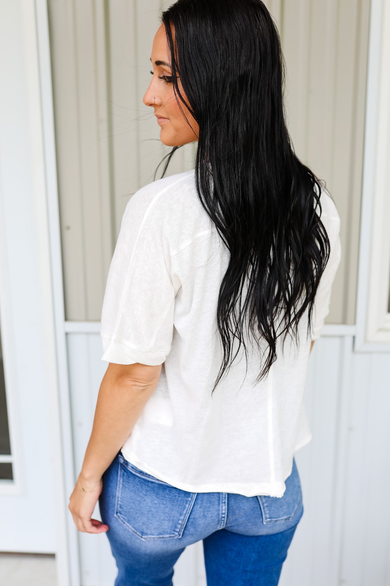 Halle Slouch Tee - White