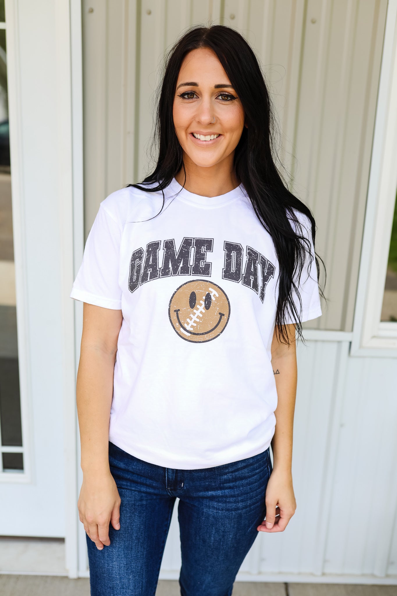 Game Day Football Graphic Tee - White