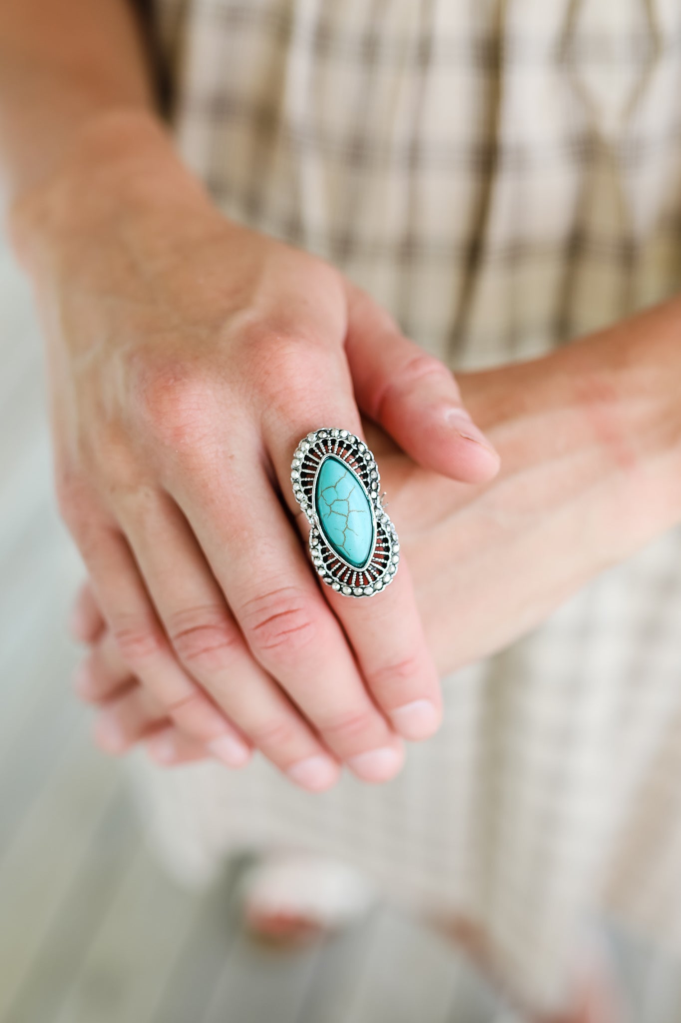 Marquise Adjustable Turquoise Ring