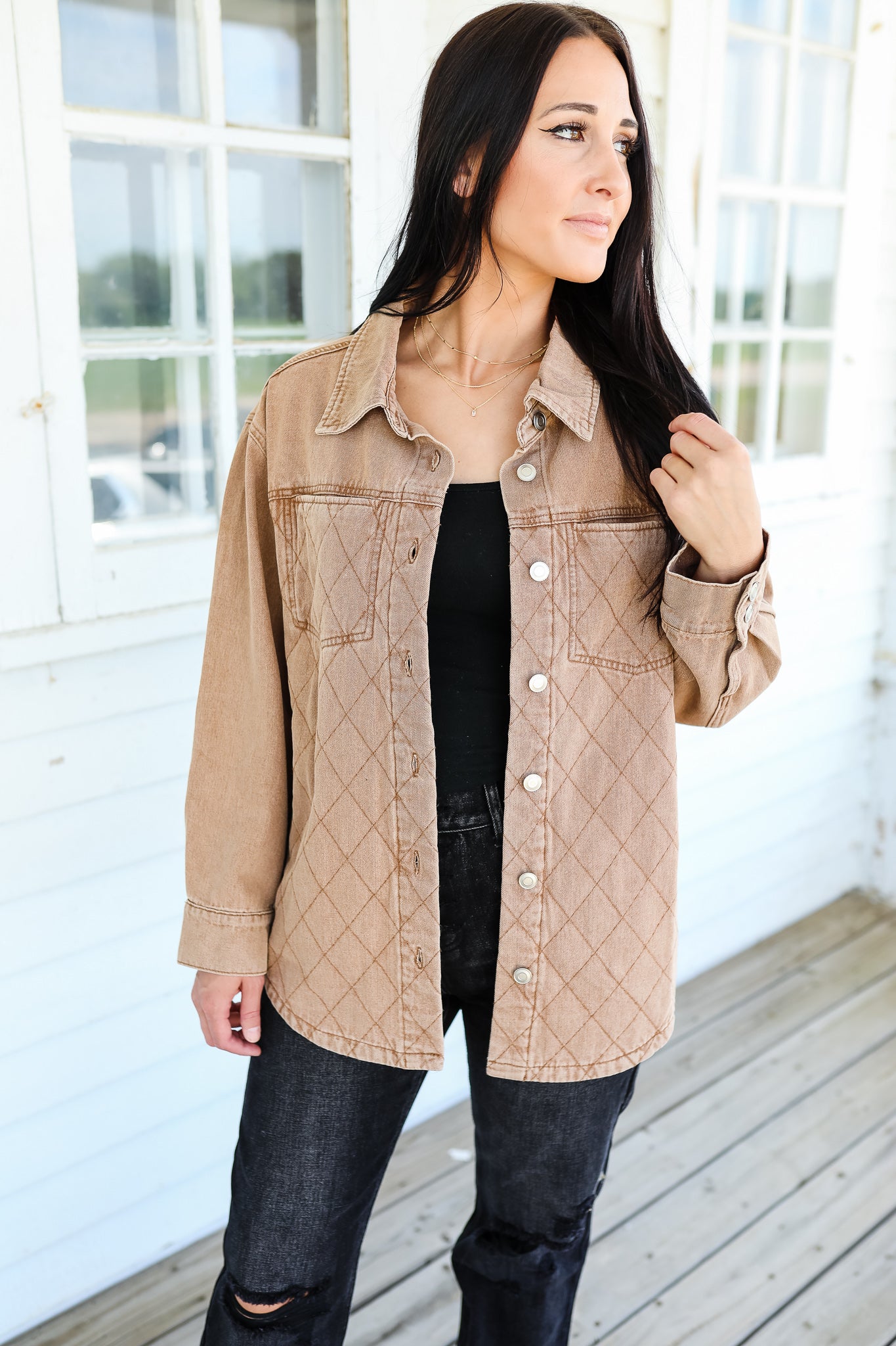 Avery Quilted Jacket - Camel