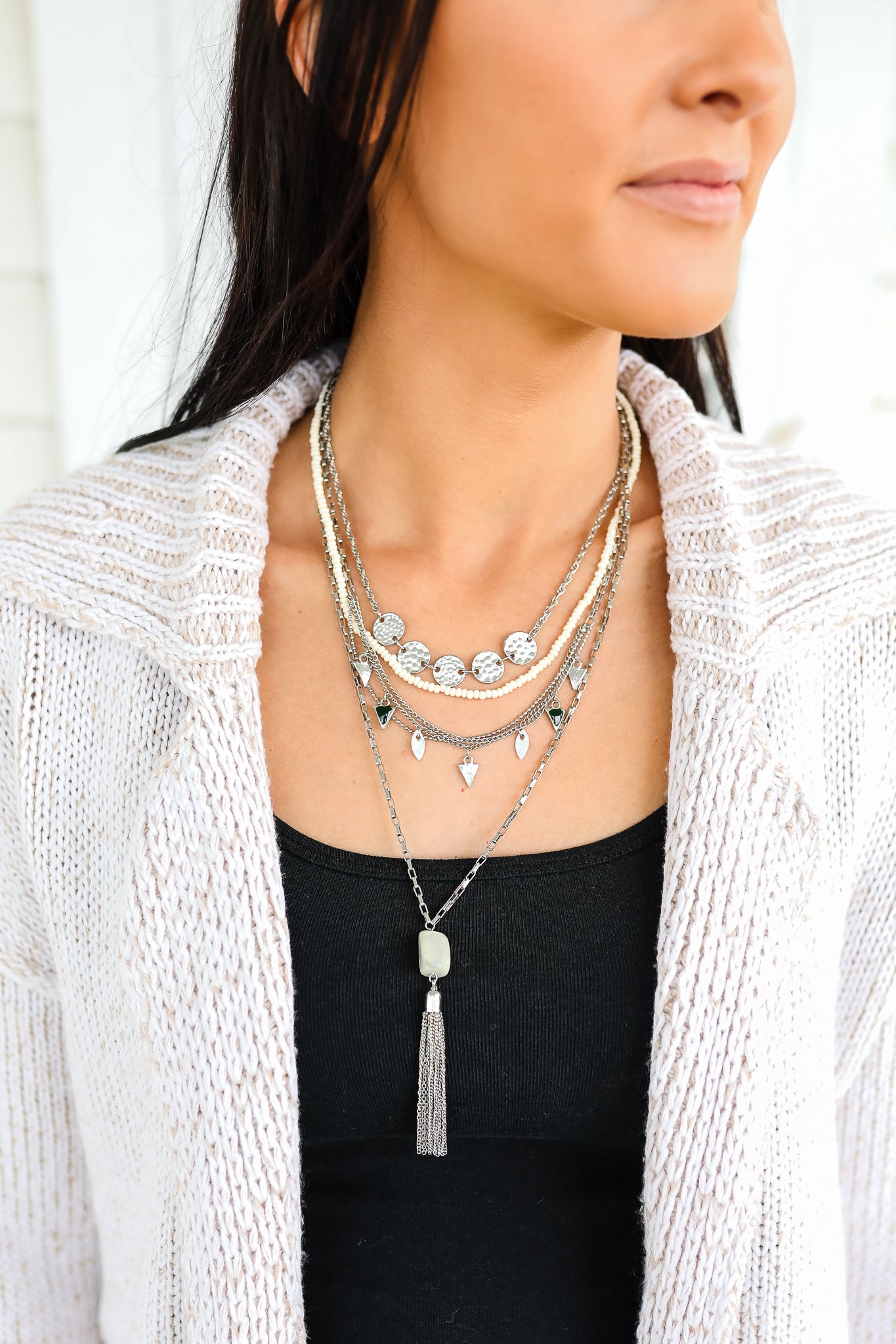 Jade Layered Chain Necklace