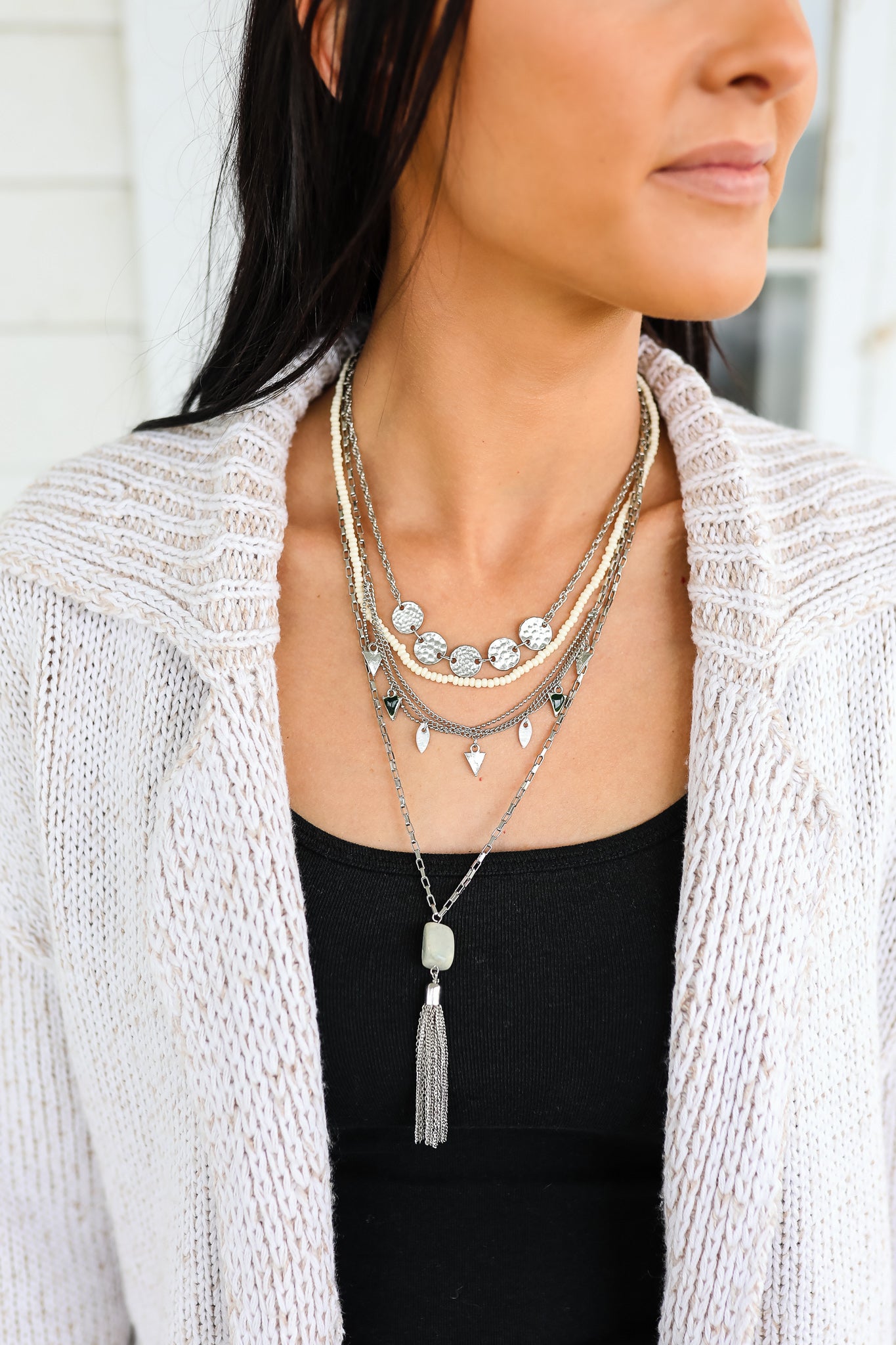 Jade Layered Chain Necklace