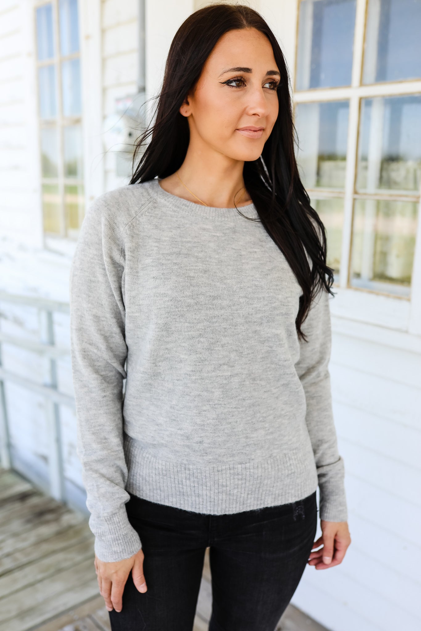 Ava Pullover Sweater - Heather Grey