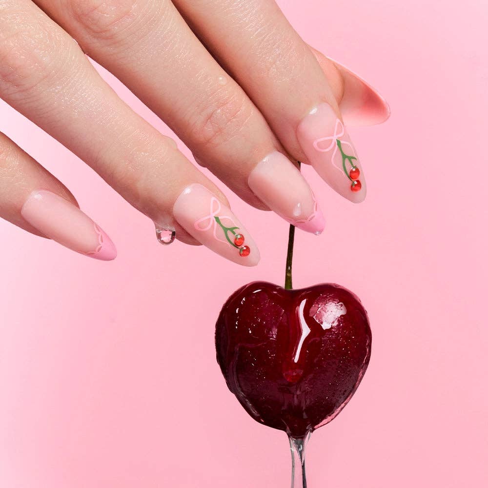 Cherry Bow Press-On Nail