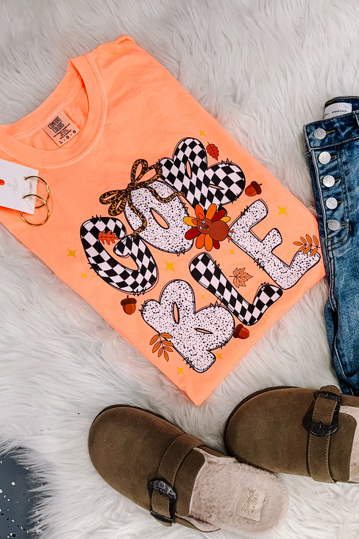 *DEAL* Gobble Graphic Tee - Neon Cantaloupe