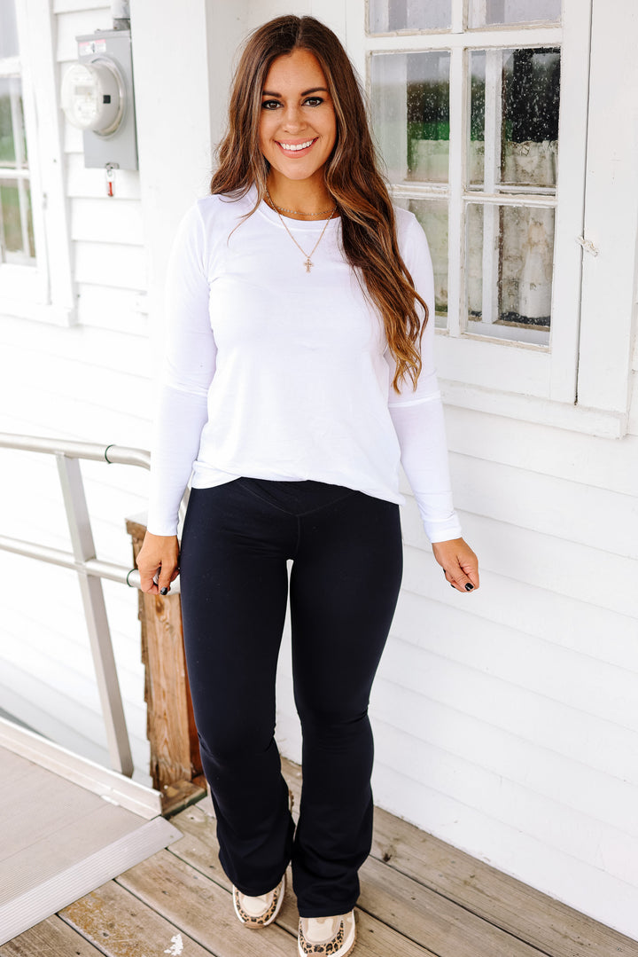 Venice Crossover Waist Yoga Pants - Black