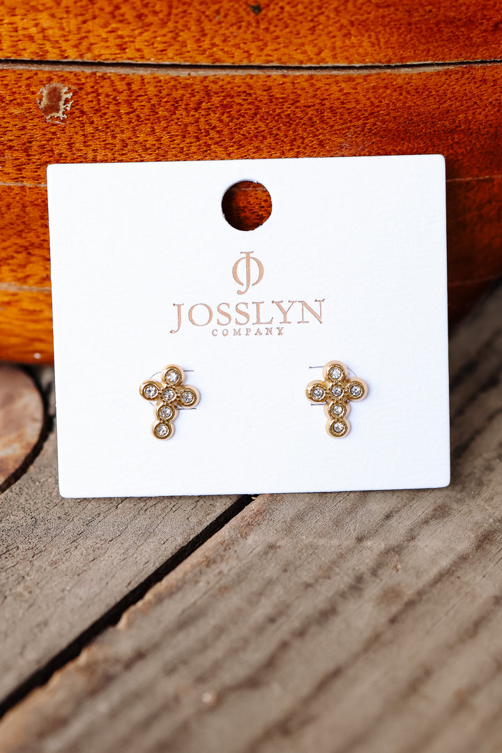 Gemstone Cross Earrings