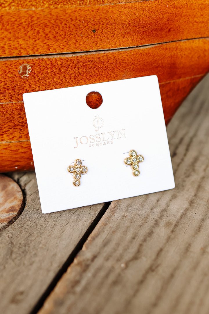 Gemstone Cross Earrings