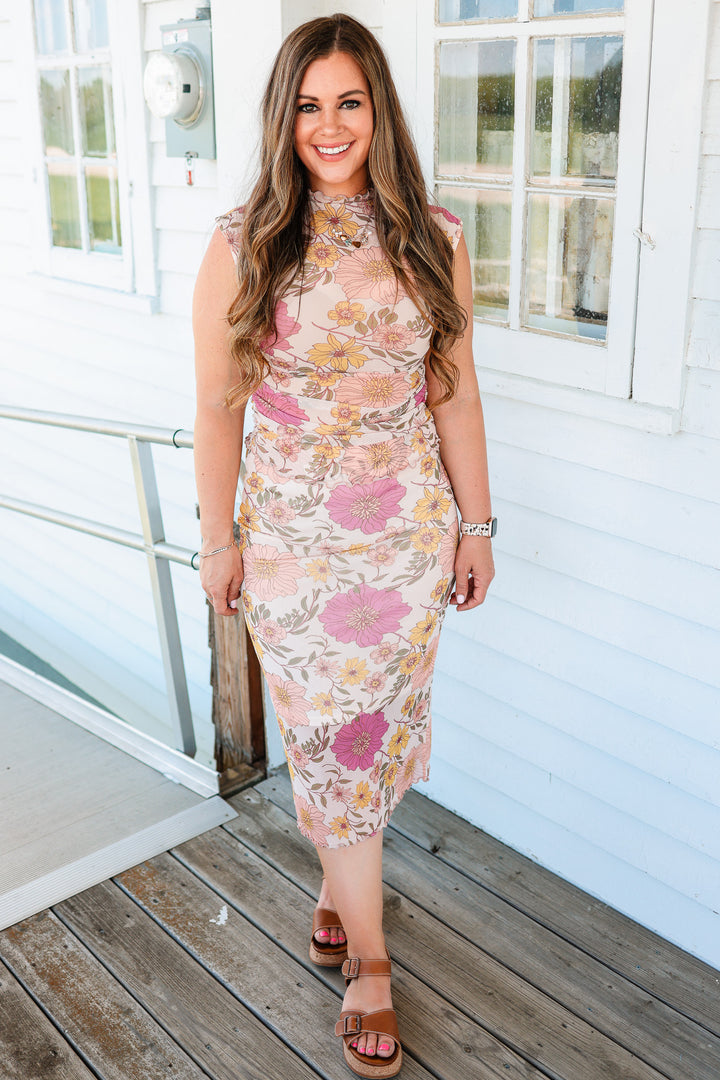 Kora Floral Midi Mesh Skirt