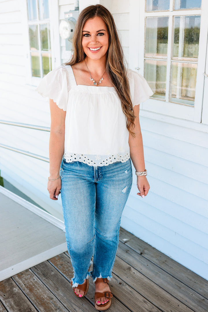 Elyse Flutter Sleeve Top