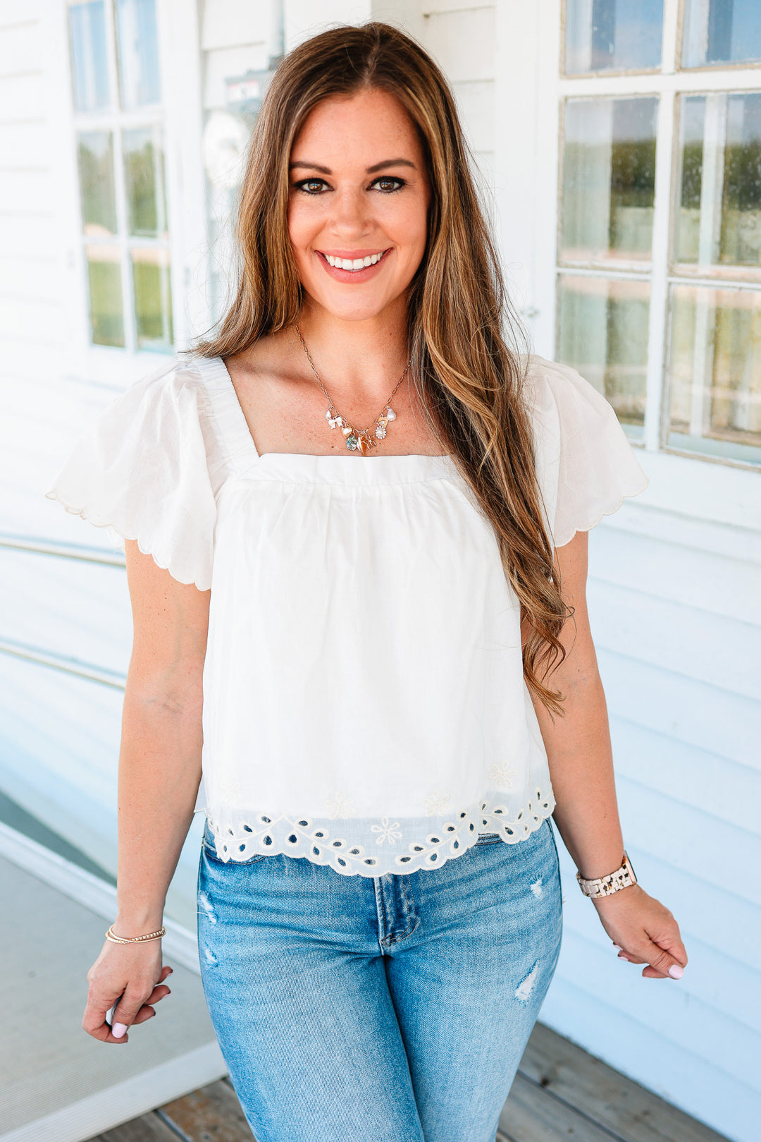 Elyse Flutter Sleeve Top