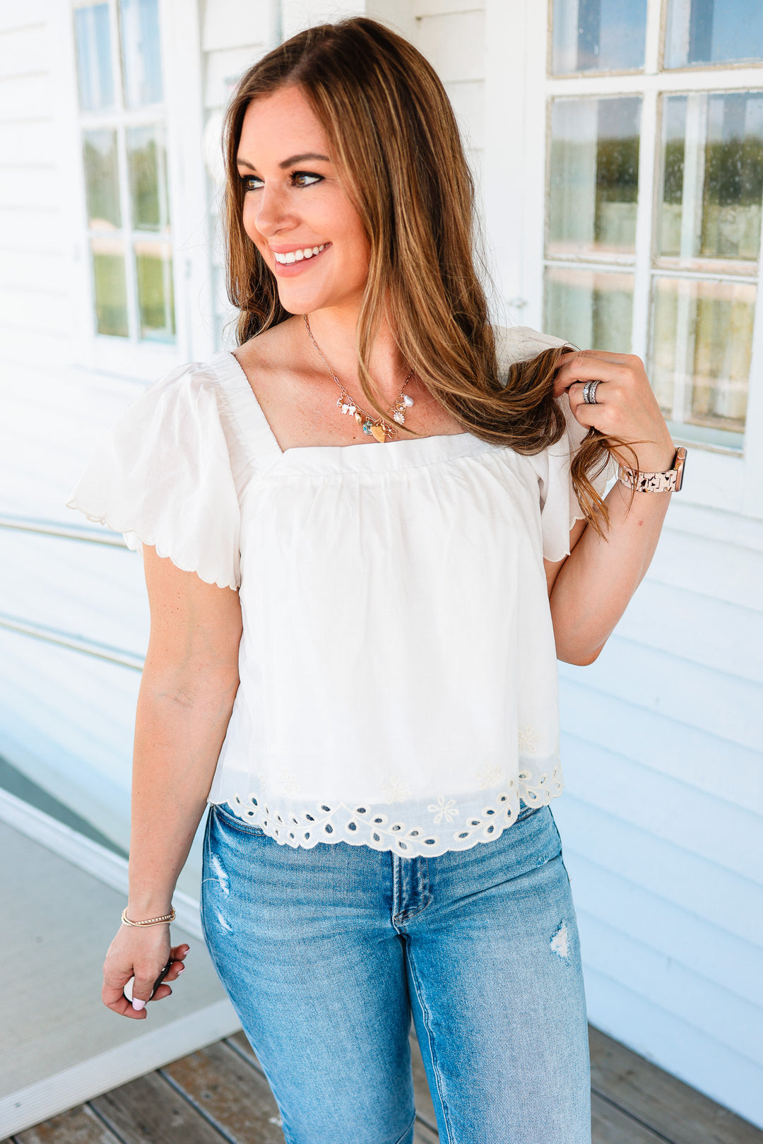 Elyse Flutter Sleeve Top