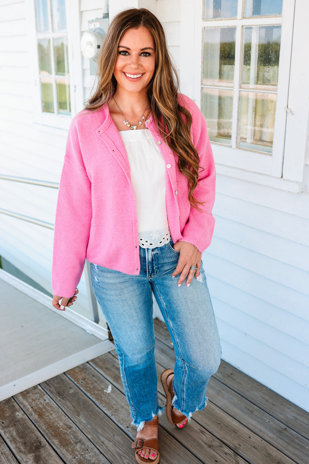 Sadie Sweater Cardigan - Pink