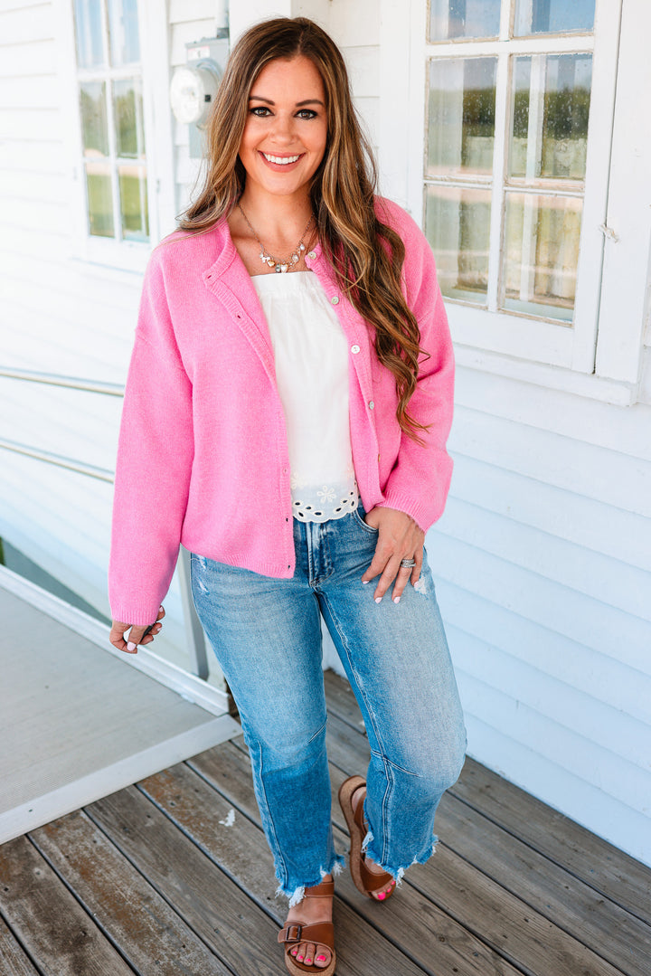 Sadie Sweater Cardigan - Pink