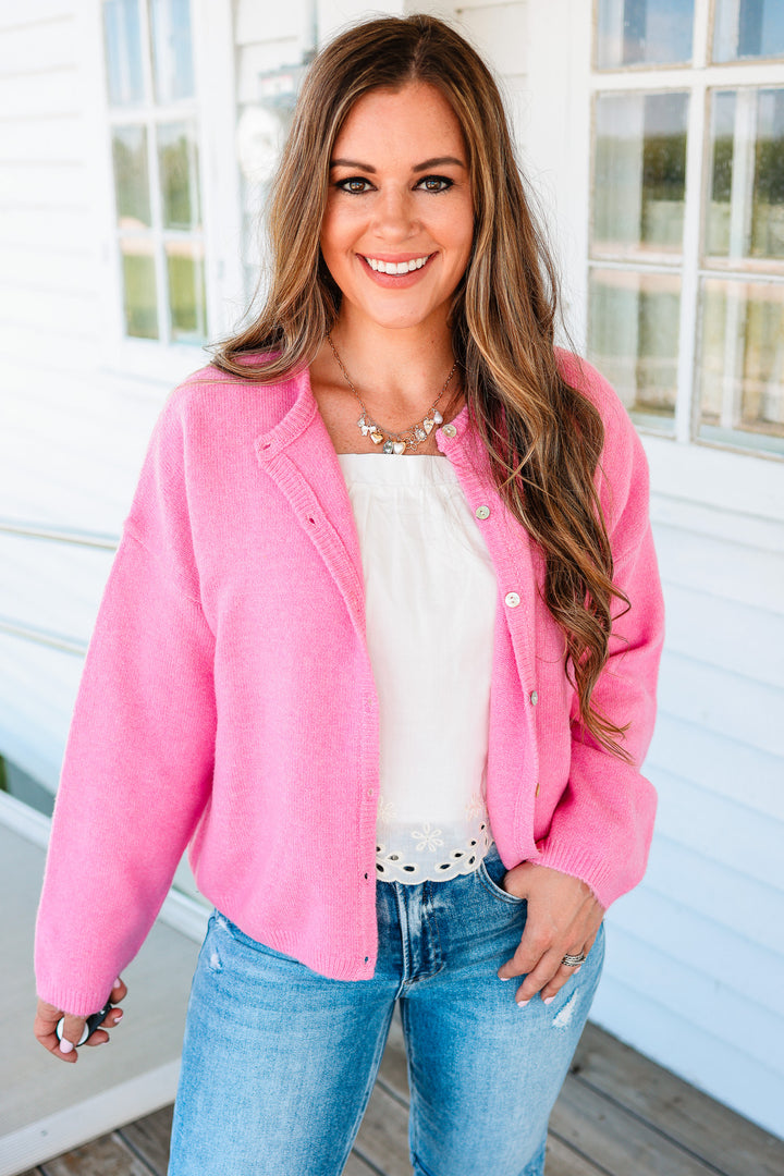 Sadie Sweater Cardigan - Pink