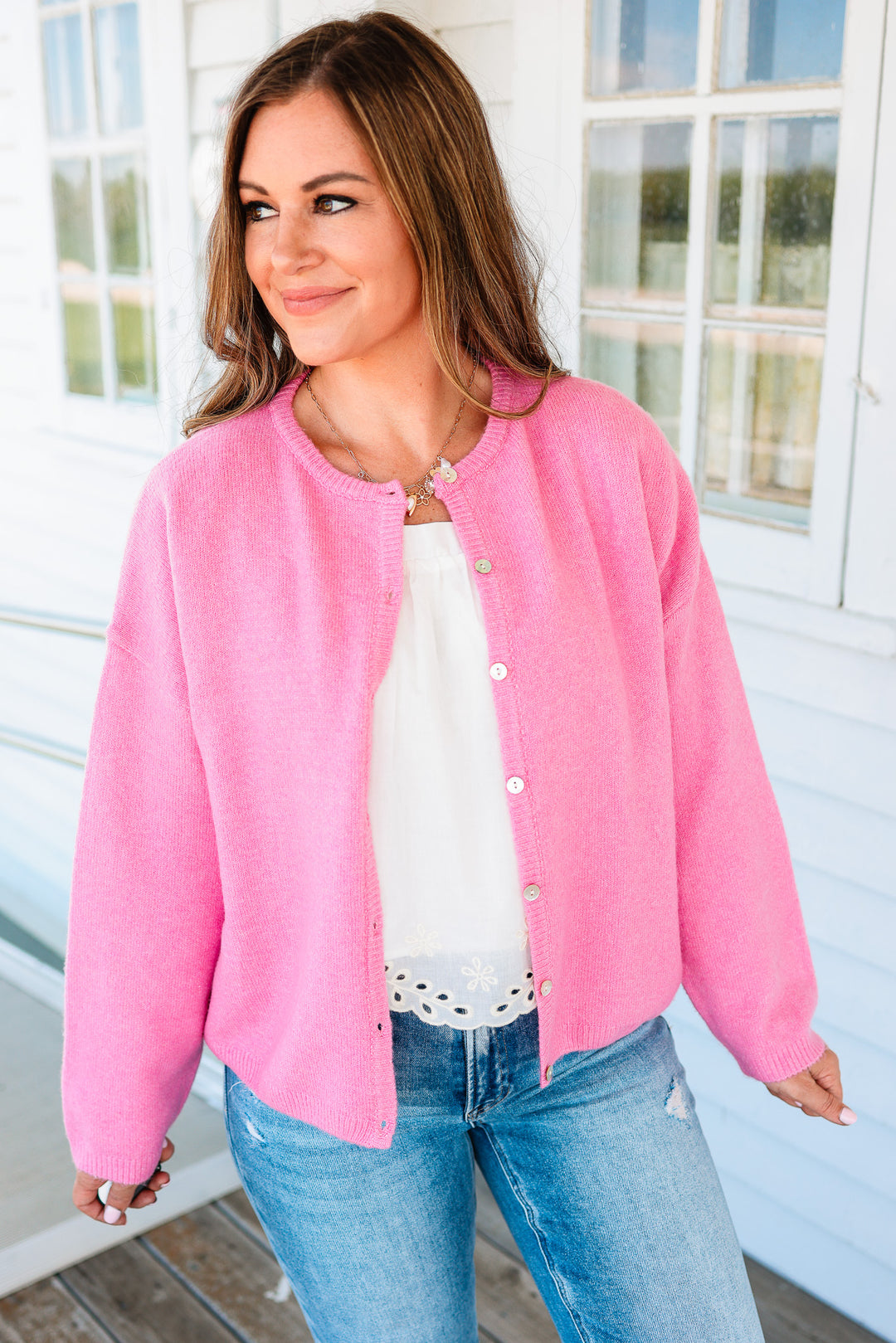 Sadie Sweater Cardigan - Pink