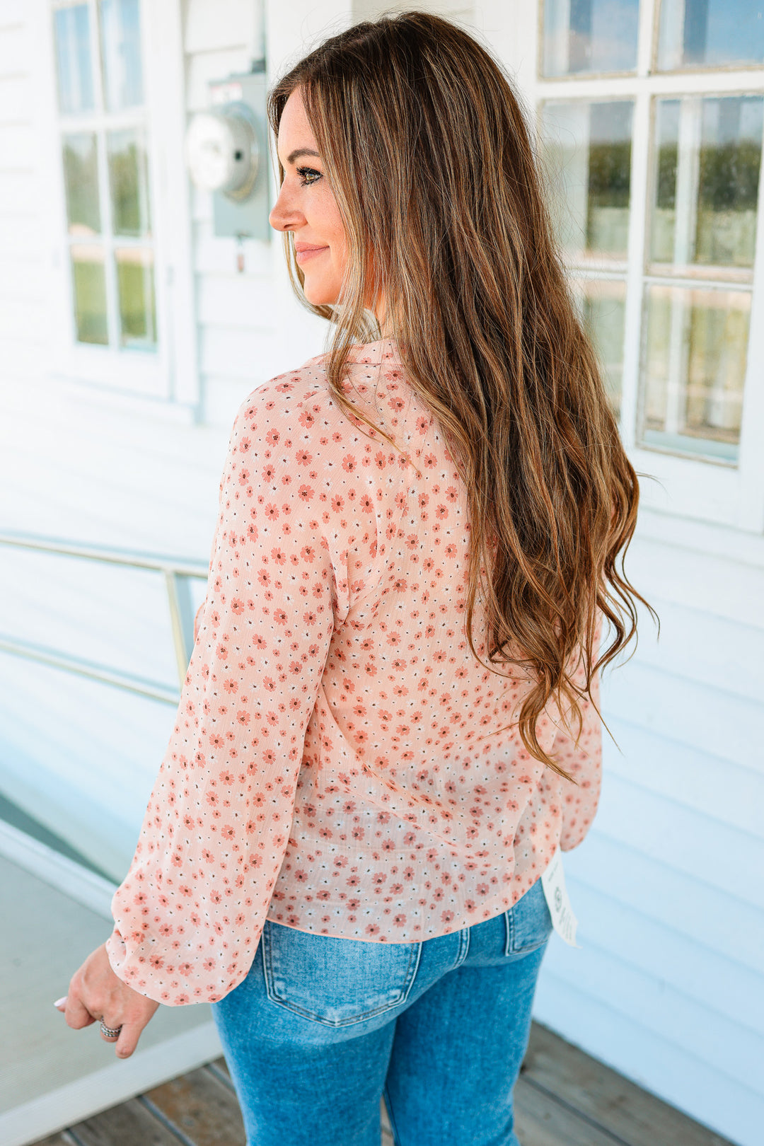 Elodie Floral Chiffon Ruffle Blouse
