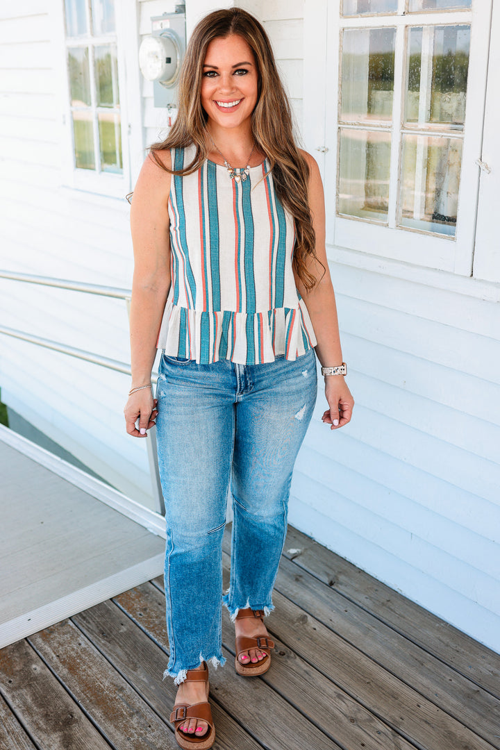 Hollis Stripe Peplum Tank