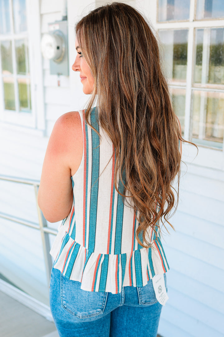 Hollis Stripe Peplum Tank