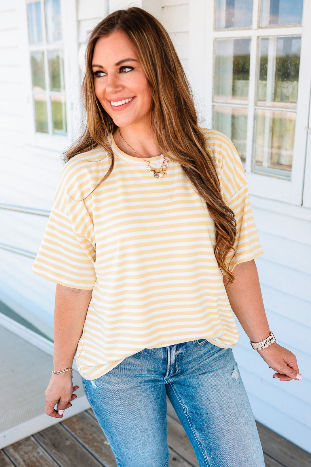 Emmie Striped Tee - Butter