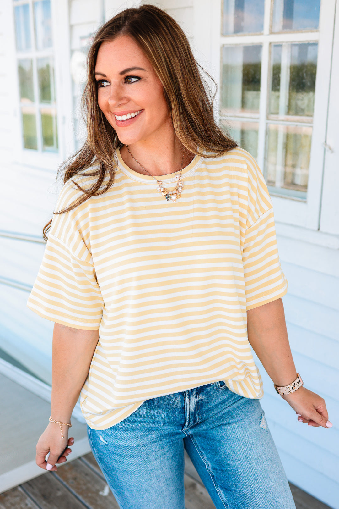 Emmie Striped Tee - Butter