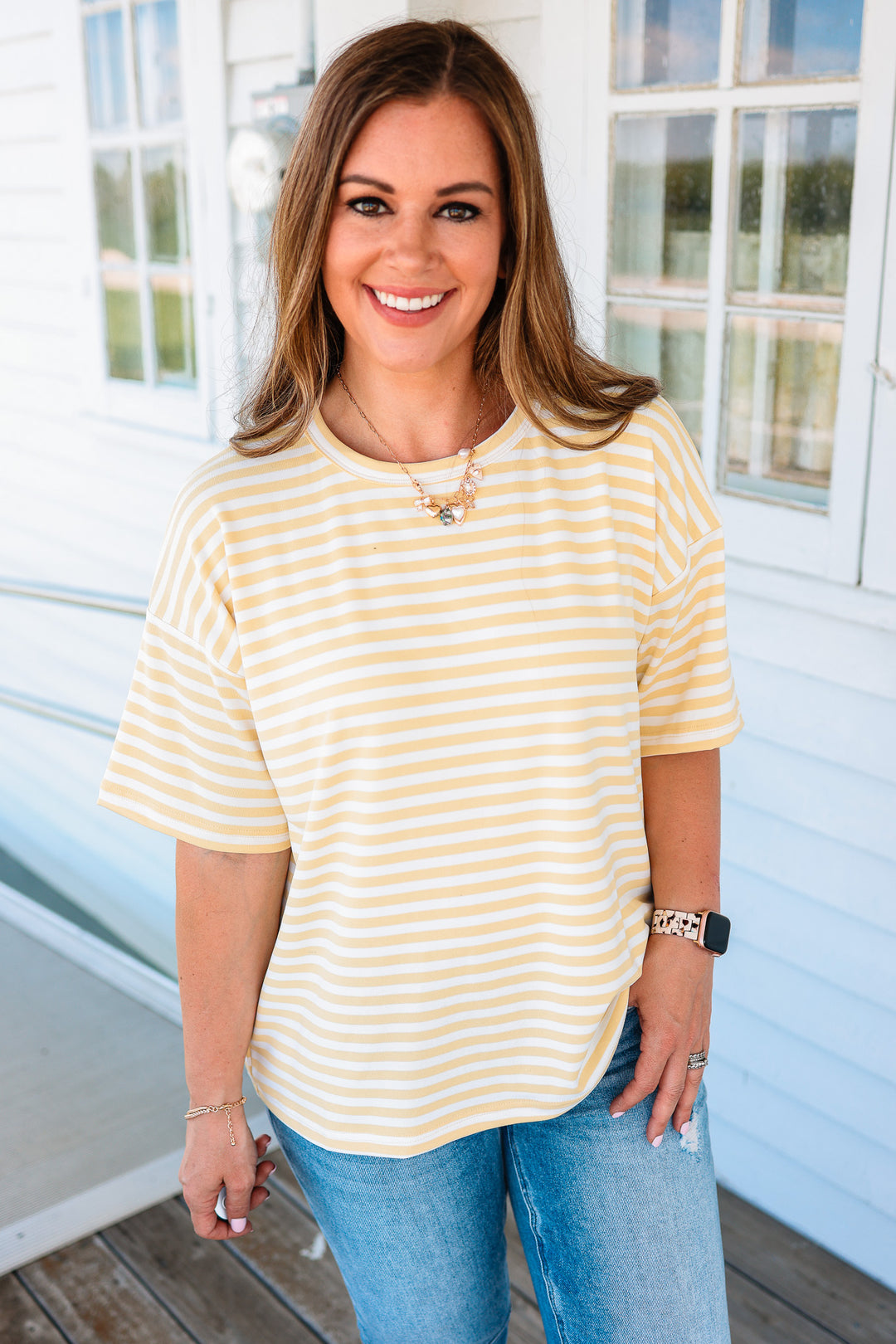 Emmie Striped Tee - Butter