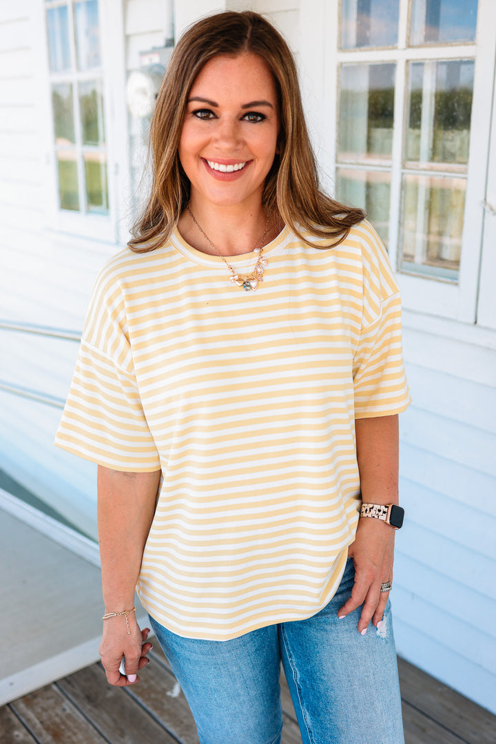 Emmie Striped Tee - Butter