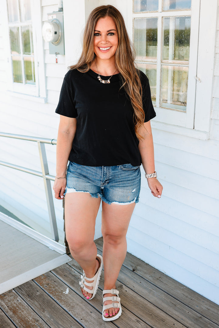 Cotton Boyfriend Tee - Black