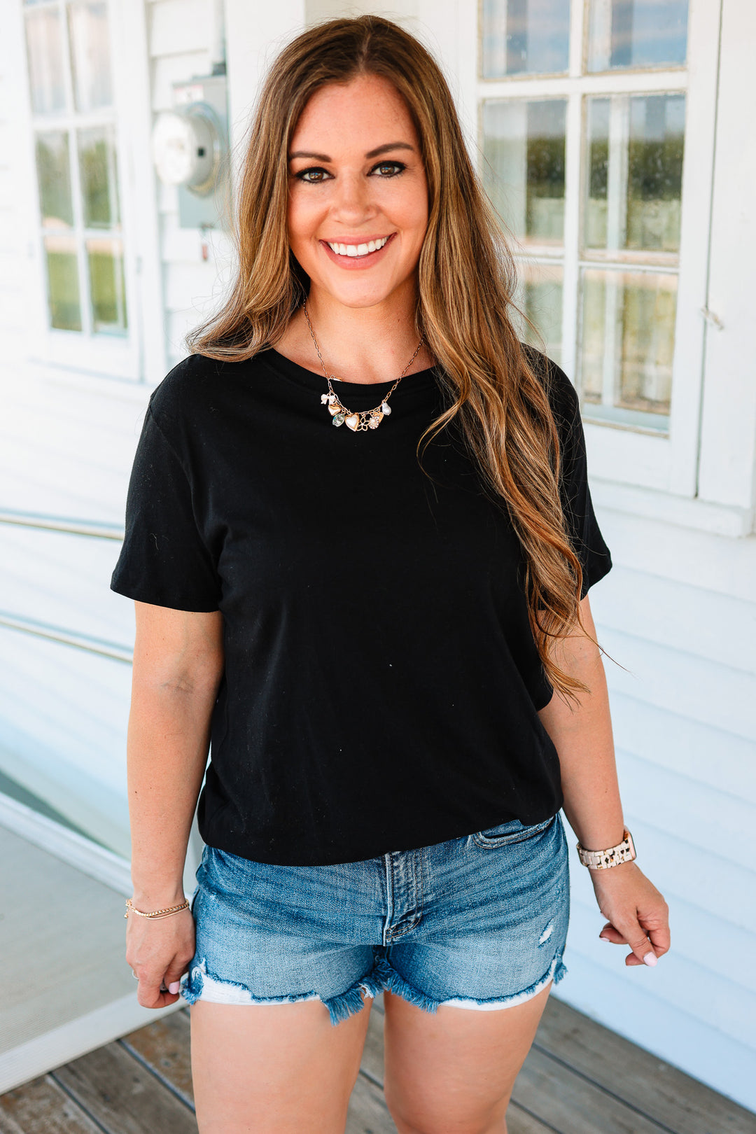 Cotton Boyfriend Tee - Black