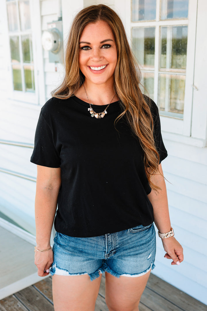 Cotton Boyfriend Tee - Black