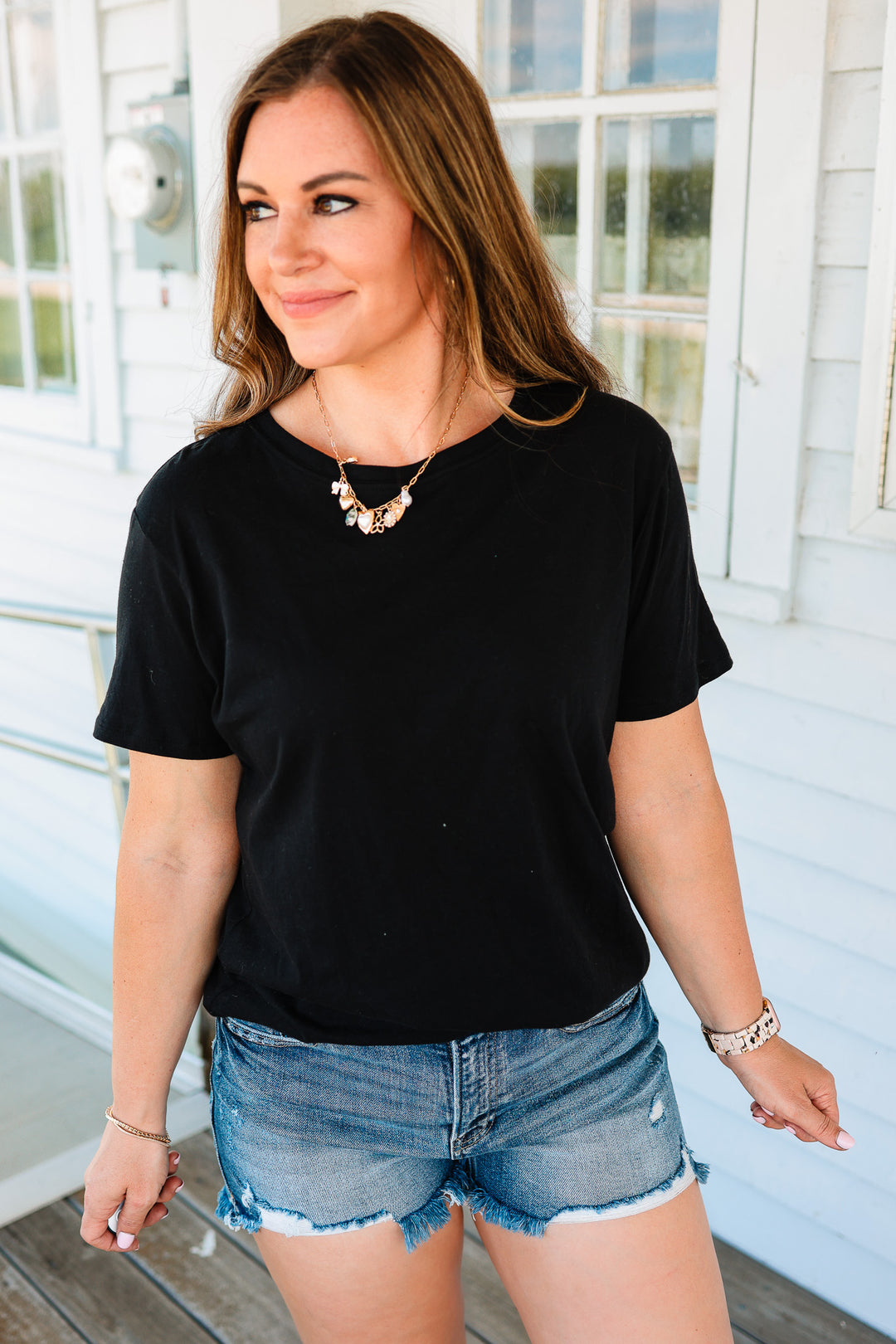 Cotton Boyfriend Tee - Black