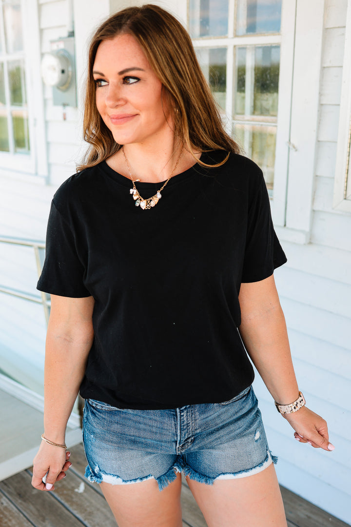 Cotton Boyfriend Tee - Black