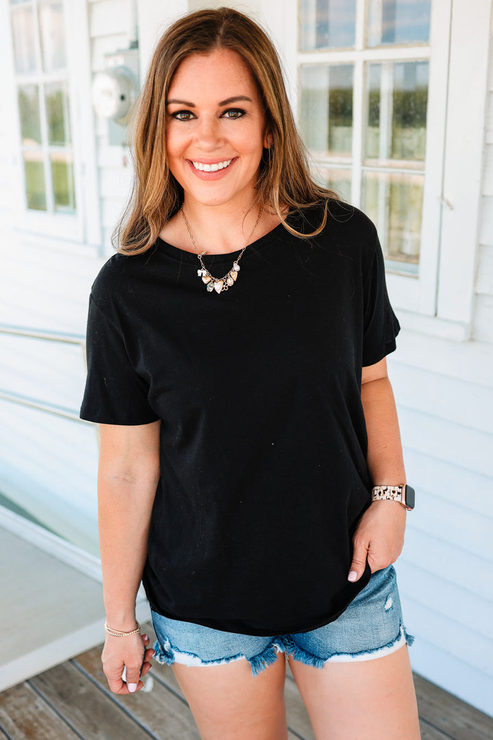 Cotton Boyfriend Tee - Black
