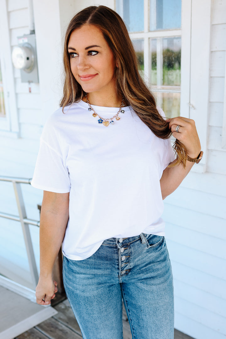 Trish Crop T-Shirt - Off White