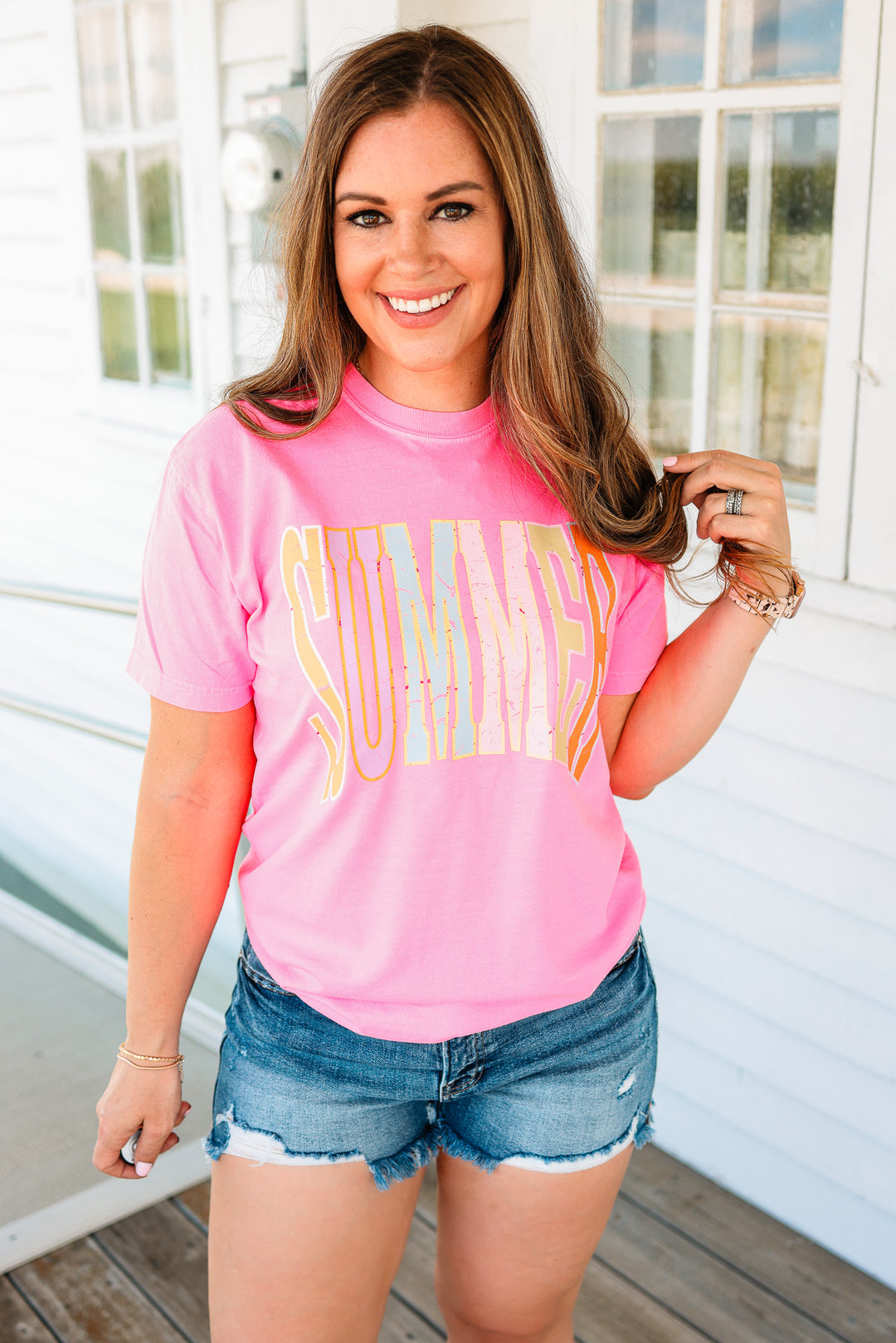 SUMMER Graphic Tee - Neon Pink