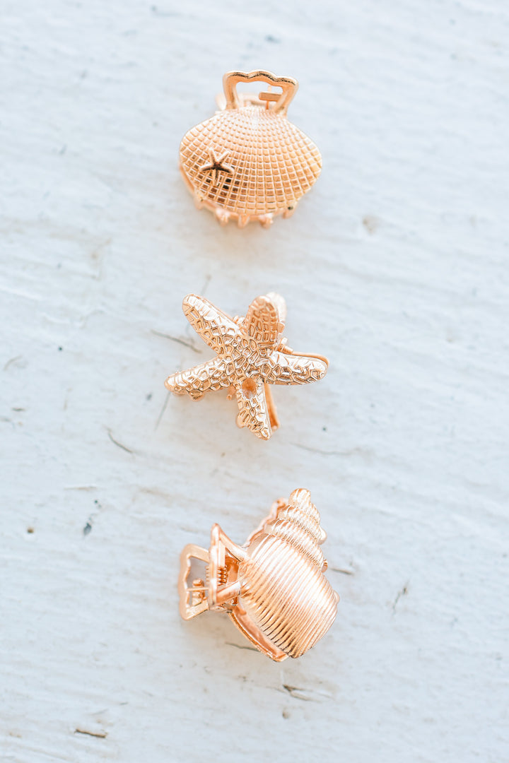 Nautical Mini Hair Claw Clip Set