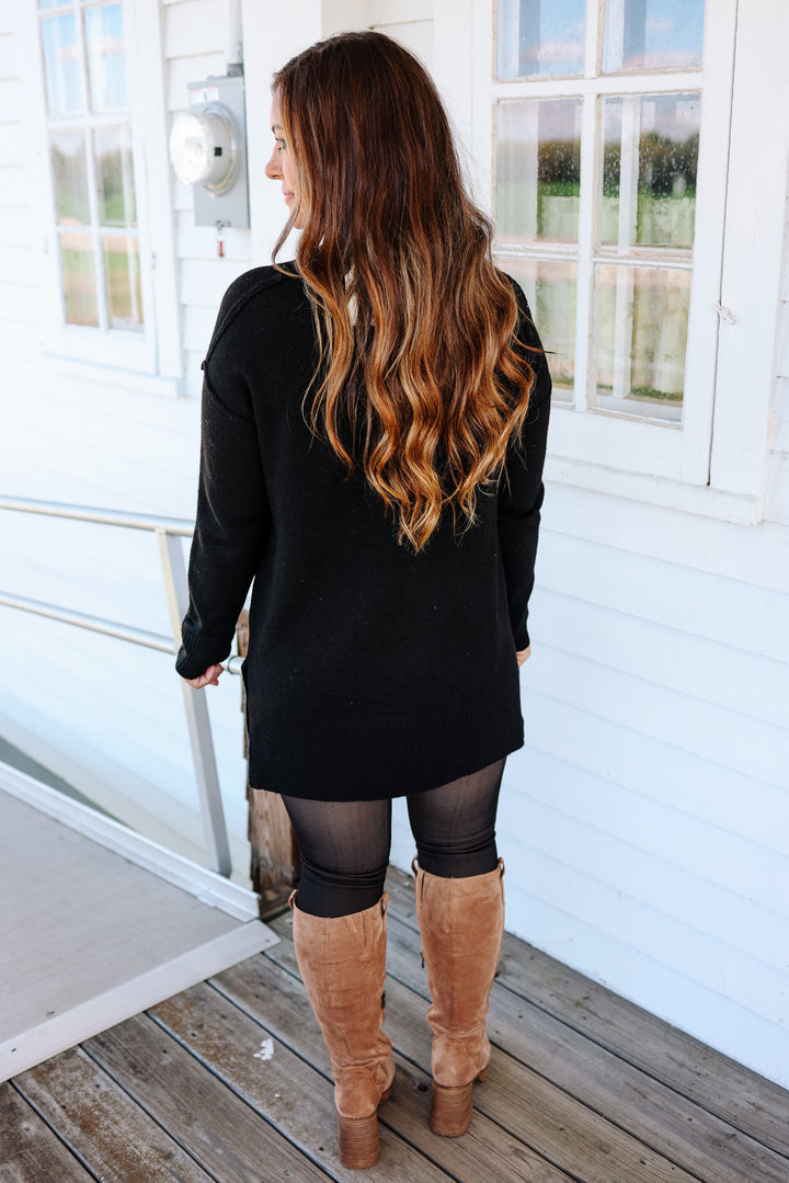 The Everyday Tunic Sweater - Black