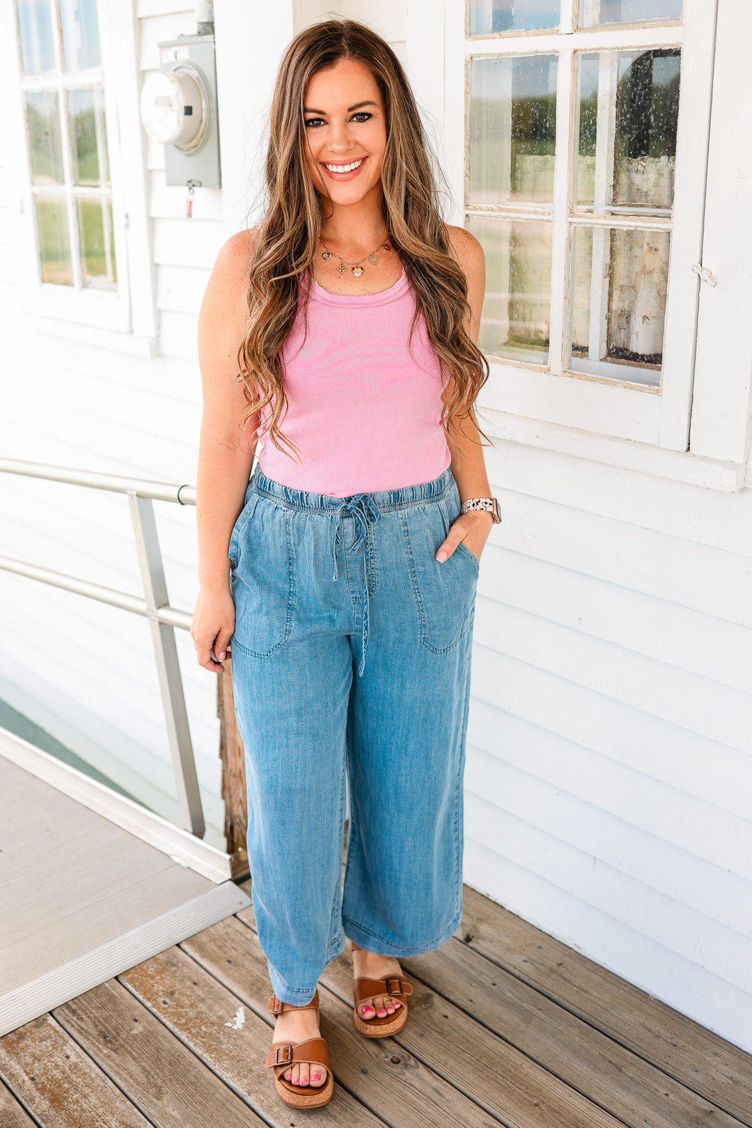 Trish Tencel Cropped Denim Pants