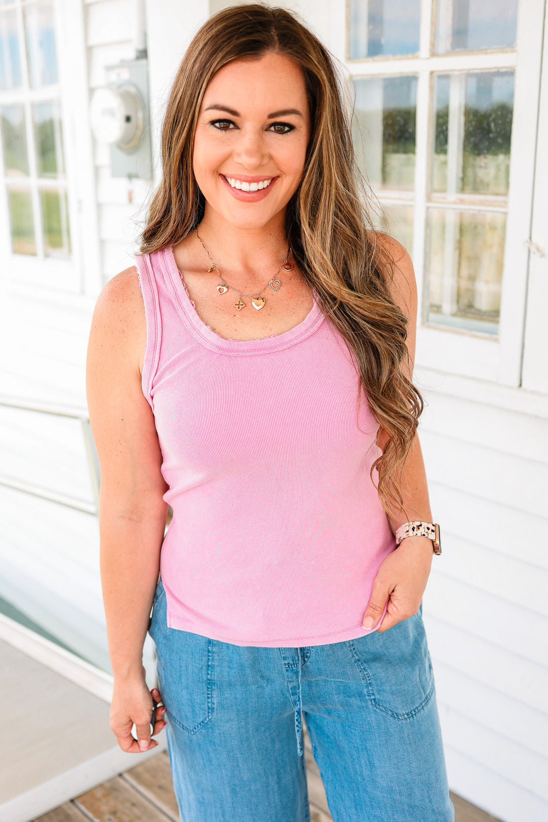 Avery Lace Detail Scoop Neck Tank