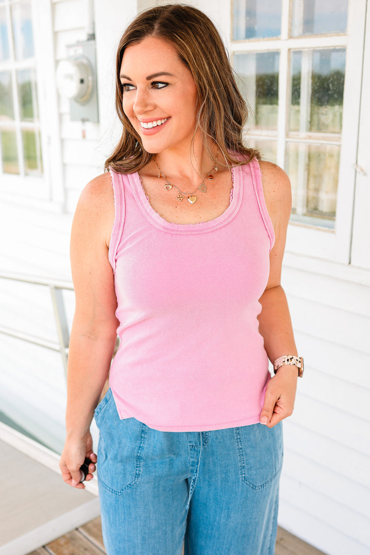 Avery Lace Detail Scoop Neck Tank