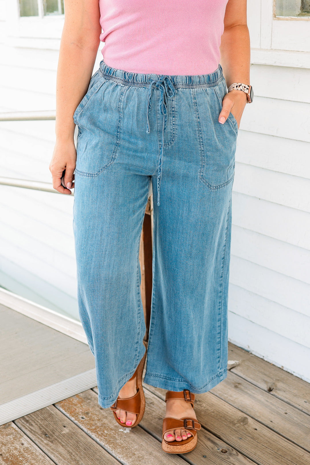 Trish Tencel Cropped Denim Pants